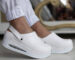 Terlik barevní a zdravotni AIR obuv - pantofle hladke bílé a uchycení nohy
